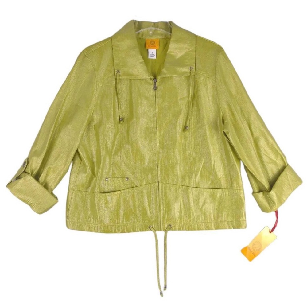 Ruby Rd. Green Shimmery Zip-Up Jacket Size 22w - image 1